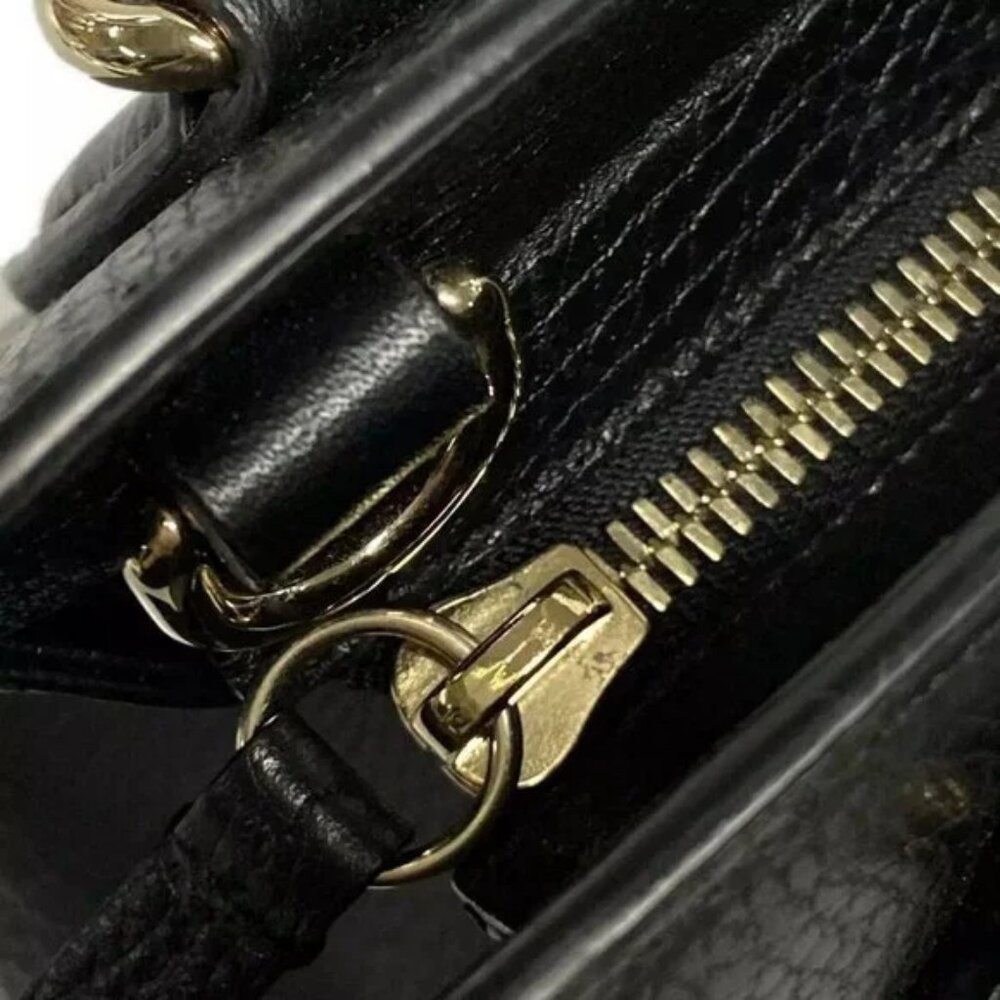 100% Authentic GUCCI Soho Black Leather Handbag 1000-11924 - Picture 11 of 14